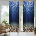 thumbnail image 5 of Outdoor Curtains for Patio Waterproof, Navy Blue Ocean Waves Outdoor Privacy Panels Grommet, Summer Beach Coastal Abstract Blackout Outside Curtains for Porch/Cabana/Pergola/Gazebo 54"x84", 2 Panels, 5 of 8