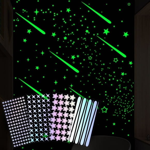 Tyidzon Glow in The Dark Star Stickers, Bright Lasting Wall Stickers, Glow in The Dark Stars for Ceiling, Wall, Fantastic Stickers for Bedroom, Green