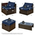 thumbnail image 3 of Costway 8PCS Patio Rattan Furniture Set  Space-Saving Storage Cushion Navy cover, 3 of 9