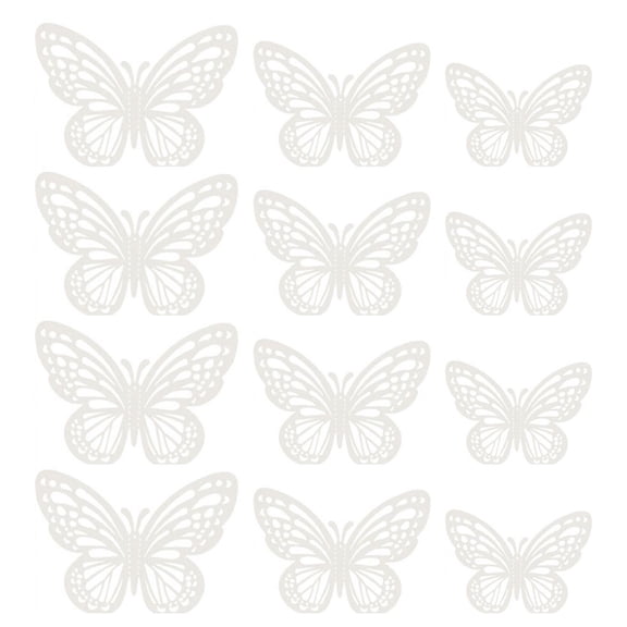3D Butterfly Wall Decor, 12 Pcs Wall Sticker Decal Mural Home Decoration, Removable Metallic Wall Sticker Room Mural Decals for Kids Bedroom Nursery Classroom Party Decoration Wedding Decor DIY Gift