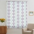 thumbnail image 2 of Teal Purple Floral Sheer Curtains 54 Inches Long, Modern Abstract Art Spring Flowers Light Filering Curtains, Breathable Simi Curtain Privacy Drapes for Kitchen Bathroom Small Window Treatment, 2 of 9
