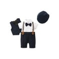 thumbnail image 2 of Infant Newborn Baby Boys Jumpsuit Set 3M 6M 9M 12M 18M 24M Gentleman Short Sleeve Romper + Gilet + Hat Summer Outfit, 2 of 10