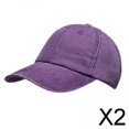 thumbnail image 1 of 2xGorra De Béisbol Con Sin Espalda Para Mujer, Gorra Con Moño Alto Desordenado, Color Morado, 1 of 8