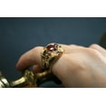 thumbnail image 5 of Roarsilver Gilded Skull Ring with Red Zircon Stone - Unique 925 Silver Craftsmanship | 7.5, 5 of 5
