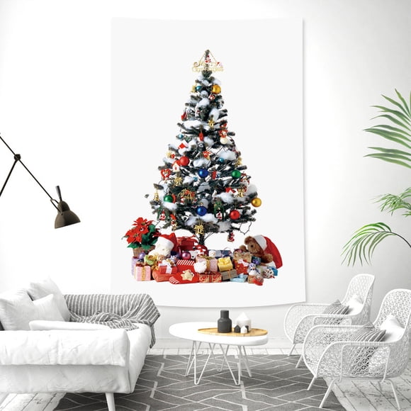 Tapiz decorativo de pared para árbol de Navidad, 150 x 130 cm, microtela