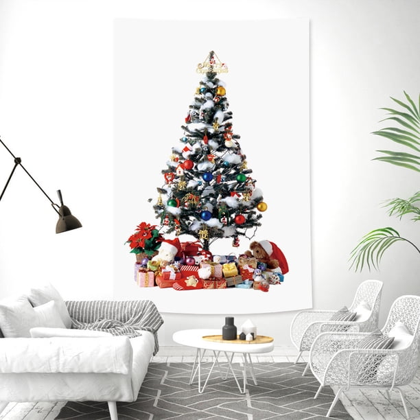 Tapiz decorativo de pared para árbol de Navidad, 150 x 130 cm, microtela