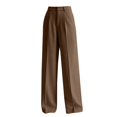 thumbnail image 4 of Women's High Waisted Straight Leg Dress Pants, Business Casual Work Slacks for Women, Solid Color Relaxed Fit Trouser Pants for Spring Summer Work Travel Coffee S, 4 of 4