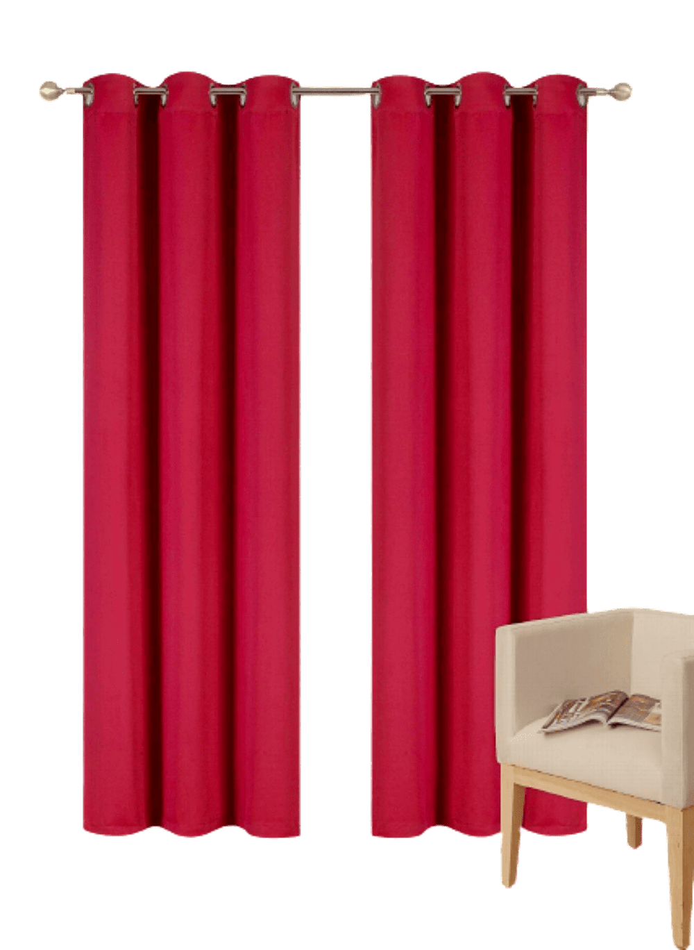 2 panels K68 burgundy color 100 % blackout thermal light blocking drapes for sliding patio window curtain top grommets noise reducing 37" wide X 63" length each panel