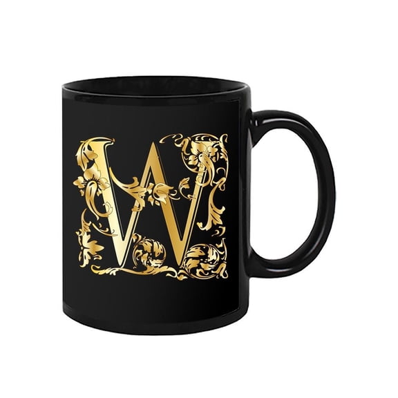 Fancy Golden Letter W Design  Mug Unisex's -Image by Shutterstock