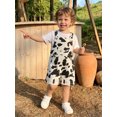 thumbnail image 6 of RUINIXCW Western Toddler Baby Girl Cowgirl Outfit Boy Cowboy Outfits Summer Cow Print Overalls Shorts Sleeveless Adjustable Strap Pockets Bib Overalls Suspender Shorts Romper Jumpsuit, 6 of 9