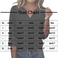 thumbnail image 2 of Craaazy Women Casual Tops Loose Fit Solid Color V Neck Lace Trim 3/4 Sleeve Blouses for Fall Gift, 2 of 9