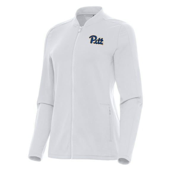 Women's Antigua White Pitt Panthers Continual Full-Zip Jacket