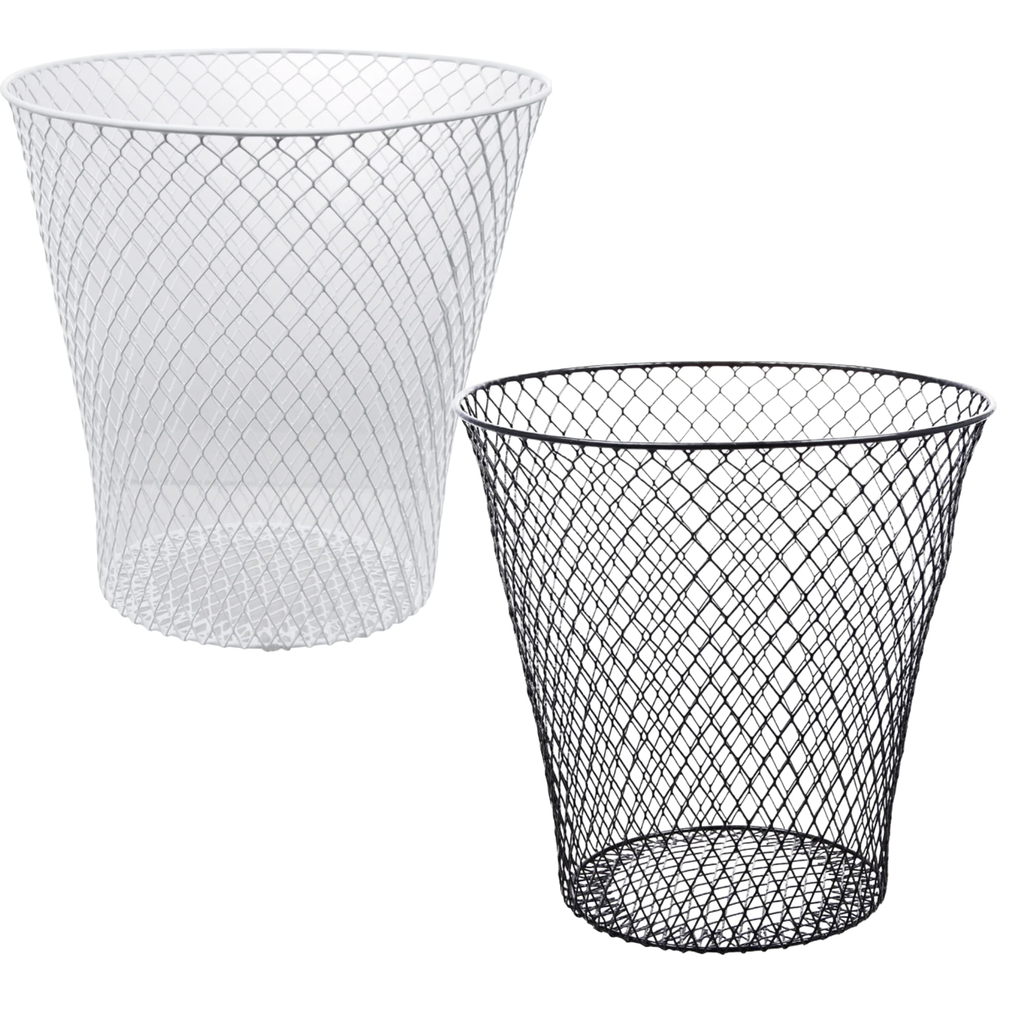 (12) Wire Wastebaskets Metal Trash Cans Small Waste Basket Garbage Can