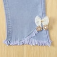 thumbnail image 4 of Esaierr Baby Girls Denim Bell Bottom Jeans Vintage 1-6 Years Toddler Kid Flare Pants Jeans Little Bottoms Leggings Pants, 4 of 10