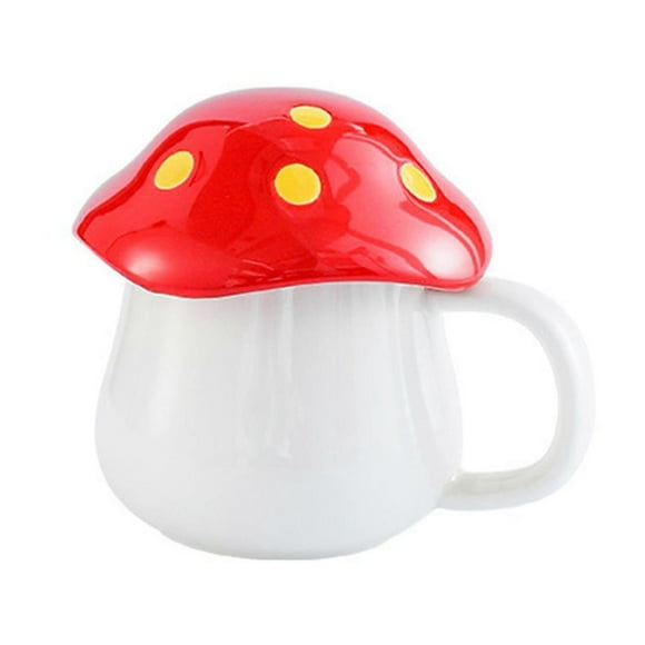 Mushroom Couple Mug Ceramic Coffee Mug Mushroom Ceramic Mug with Handle and Lid 300ml