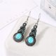 thumbnail image 4 of Pendientes Pendientes colgantes - turquesa cuelgan niñas lágrima turquesa bohemio para las mujeres de la vendimia de turquesa Boho Declaración Azul Occidental Pendientes de gota, 4 of 8