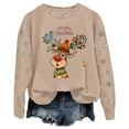 thumbnail image 4 of Merry Christmas Sweatshirts for Women 2025 Long Sleeve Crewneck Cute Reindeer Graphic Sweatshirt Pullover Tops, 4 of 5