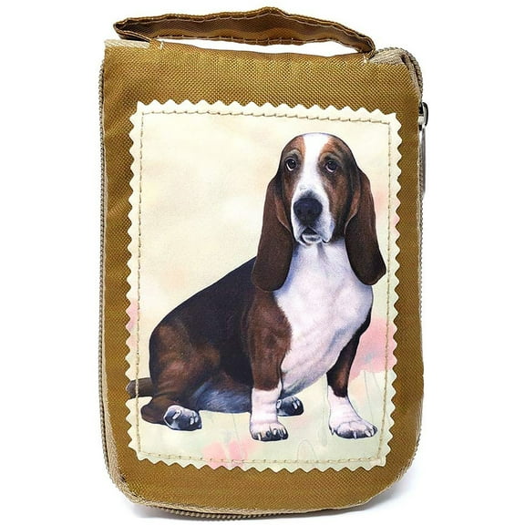 Basset Hound Foldable Tote Bag - Durable, Waterproof - Zippered Market Tote