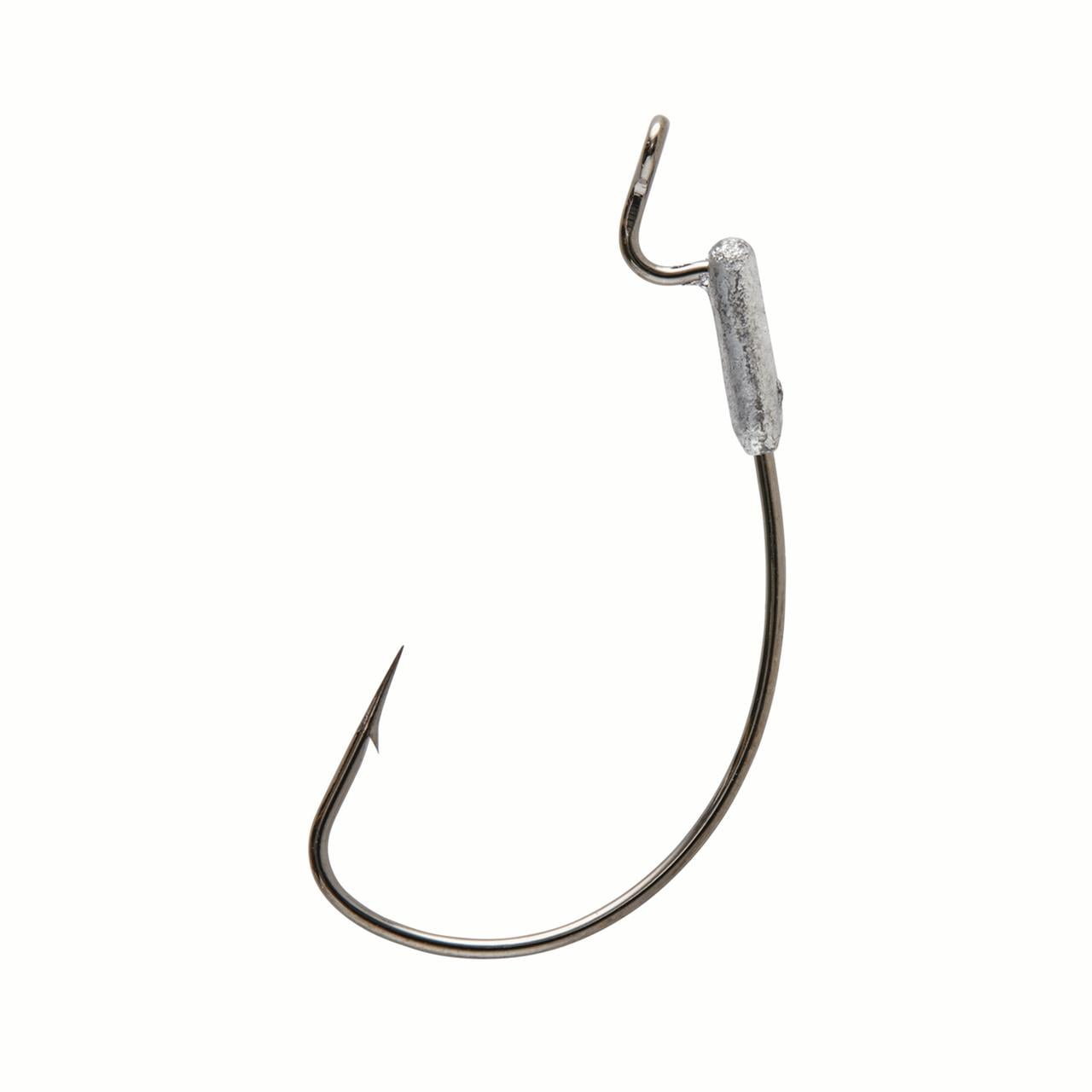Eagle Claw Lazer Sharp Wacky Fishing Jig Head with Weed Guard, Black, 1/8 oz., BWH116