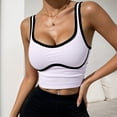 thumbnail image 2 of Wang6 Womens Cropped Ribbed Workout Tank Tops Causal Sleeveless Slim Yoga Tops Summer Running Gym Athletic Short Tshirts 0513liWhite S, 2 of 4