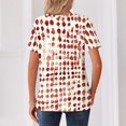 thumbnail image 4 of T Shirts for Women Short Sleeve V Neck Geometric Print Decorative Buttons Casual Shirt 2XL, 4 of 5