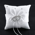 thumbnail image 2 of Bridal Wedding Ceremony Ring Bearer Pillow Cushion Crystal Double Colour Heart, 2 of 5