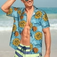 thumbnail image 5 of Lsque Sunflowers pattern Hawaiian Shirt for Men, Unisex Summer Beach Casual Short Sleeve Button Down Shirts-XX-Large, 5 of 9