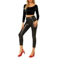 thumbnail image 2 of INSPIRE CHIC Women's Velvet Long Sleeve Off Shoulder Solid Crop Tops S Black, 2 of 7