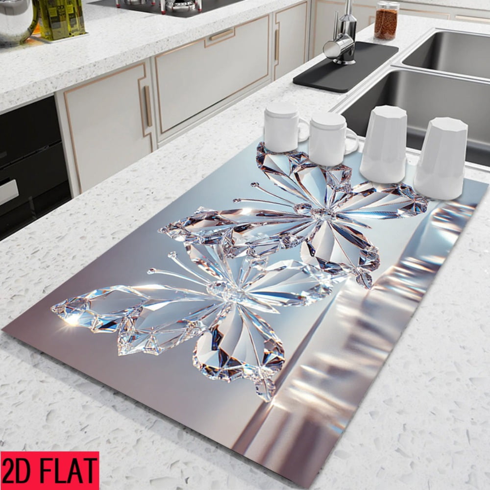 2D flat 1 kitchen stove cover, simple and artistic pattern design, Nordic-style kitchen mat, coffee machine mat, operation counter decoration, the first choice for kitchen gifts. The size is 28.3x20.