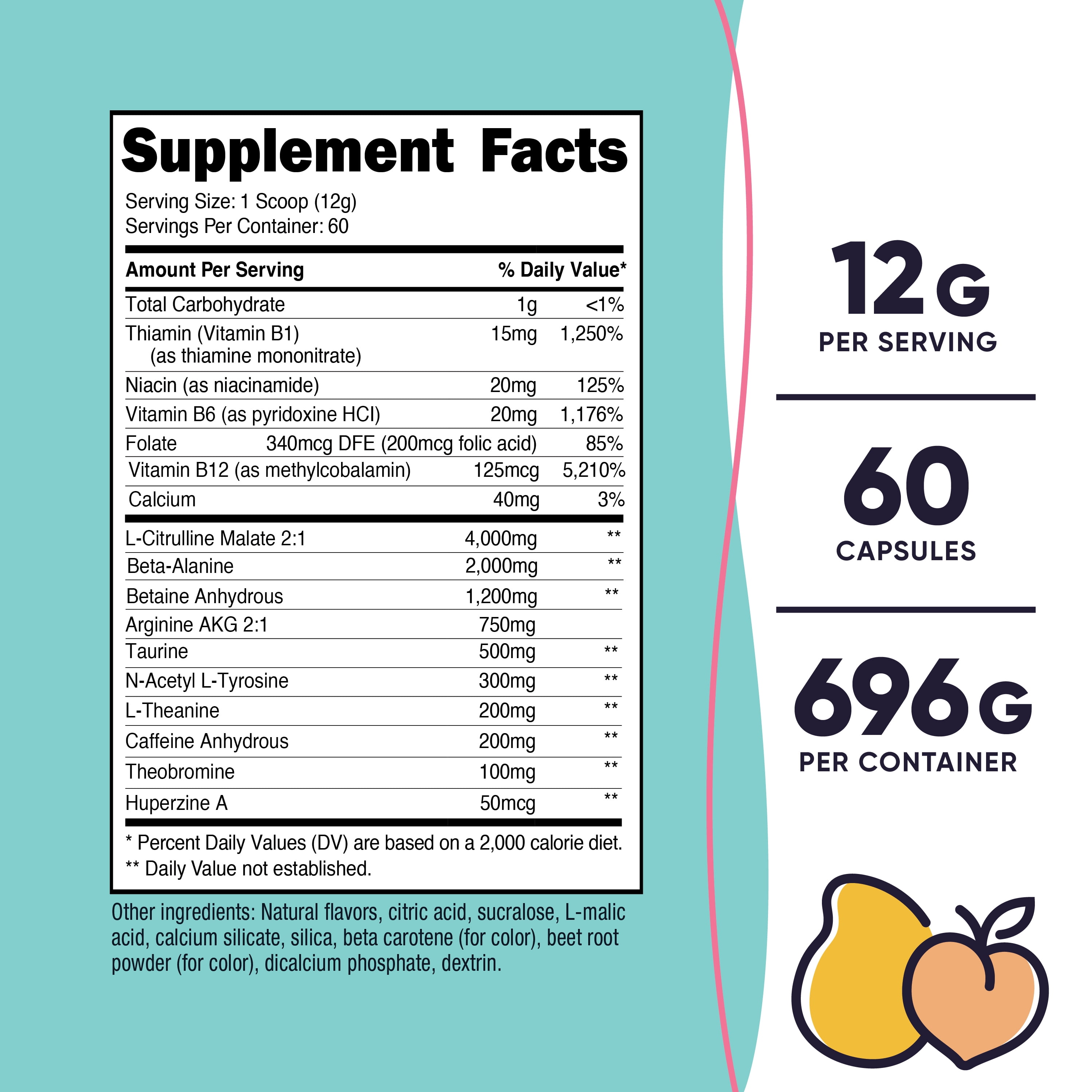Nutricost Pre-Workout For Women (Peach Mango)- 60 Servings, Supplement