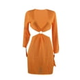 thumbnail image 1 of Mialoley Female Dress, Solid Color/ Striped V-Neck Long Sleeve One-Piece, 1 of 8