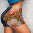 thumbnail image 4 of Susaid Bluebird Blossom Elegance Print Intensify Workout Shorts for Women Seamless Scrunch Short Gym Yoga Running Sport Active Exercise Fitness Shorts-Large, 4 of 8