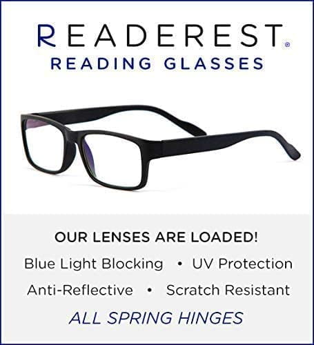 Readerest Blue Light Blocking Reading Glasses (Black, 2.00 Magnification)