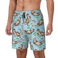 thumbnail image 1 of Balery Cute Otters Bañador para hombre, shorts de playa de secado rápido con entrepierna y forro de compresión-Large, 1 of 6