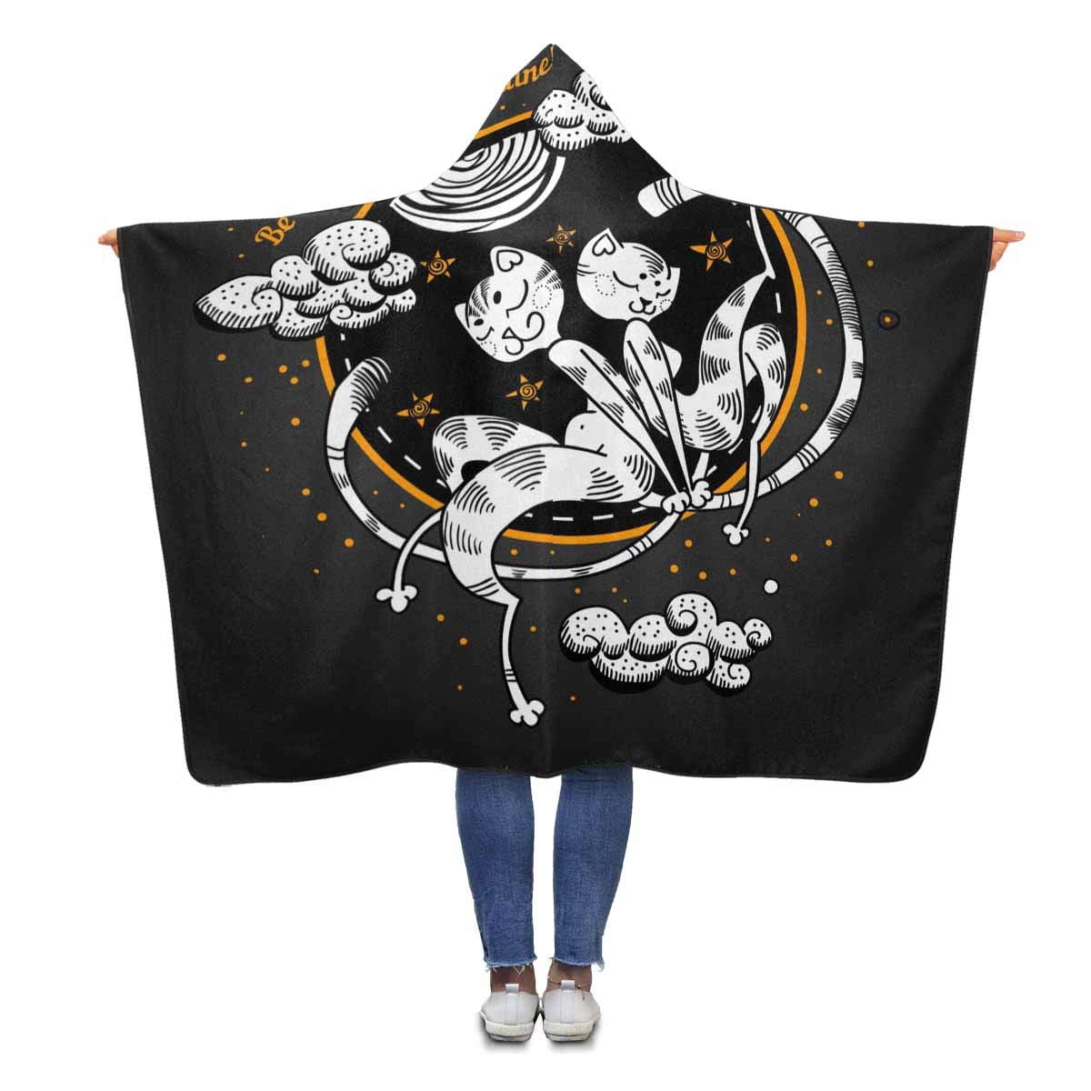 ASHLEIGH Cat Love Wearable Hooded Blanket 56x80 inches Adults Girls