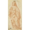 thumbnail image 3 of After Andrea del Sarto 8x14 Black Modern Framed Museum Art Print Titled - Standing Woman (C. 1600), 3 of 5