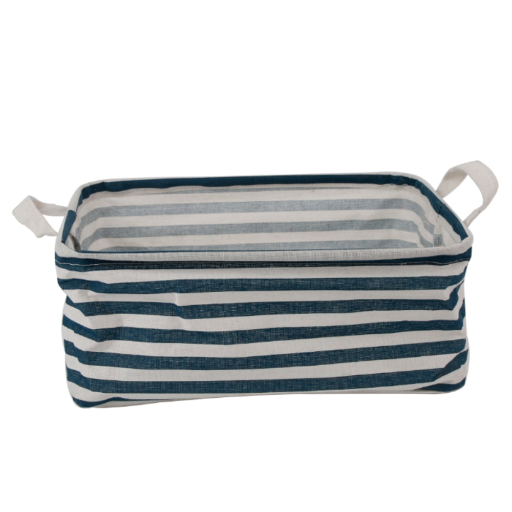 Cesto Organizador Plegable De Genero Rayas Azules 35X25X16Cm