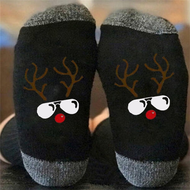 Calcetines Navideños de Algodón para Invierno, Transpirables, con Diseño de Bloques de Color para Hombre y Mujer.