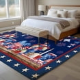 thumbnail image 5 of Independence Day Washable Area Rug 6 x 9 ft Retro Red Blue USA Flag Floral Star Dark Blue, Soft Non Slip Rugs Stain Repellent Indoor Felt Carpet for Living Dining Room Bedroom Home Office, 5 of 9