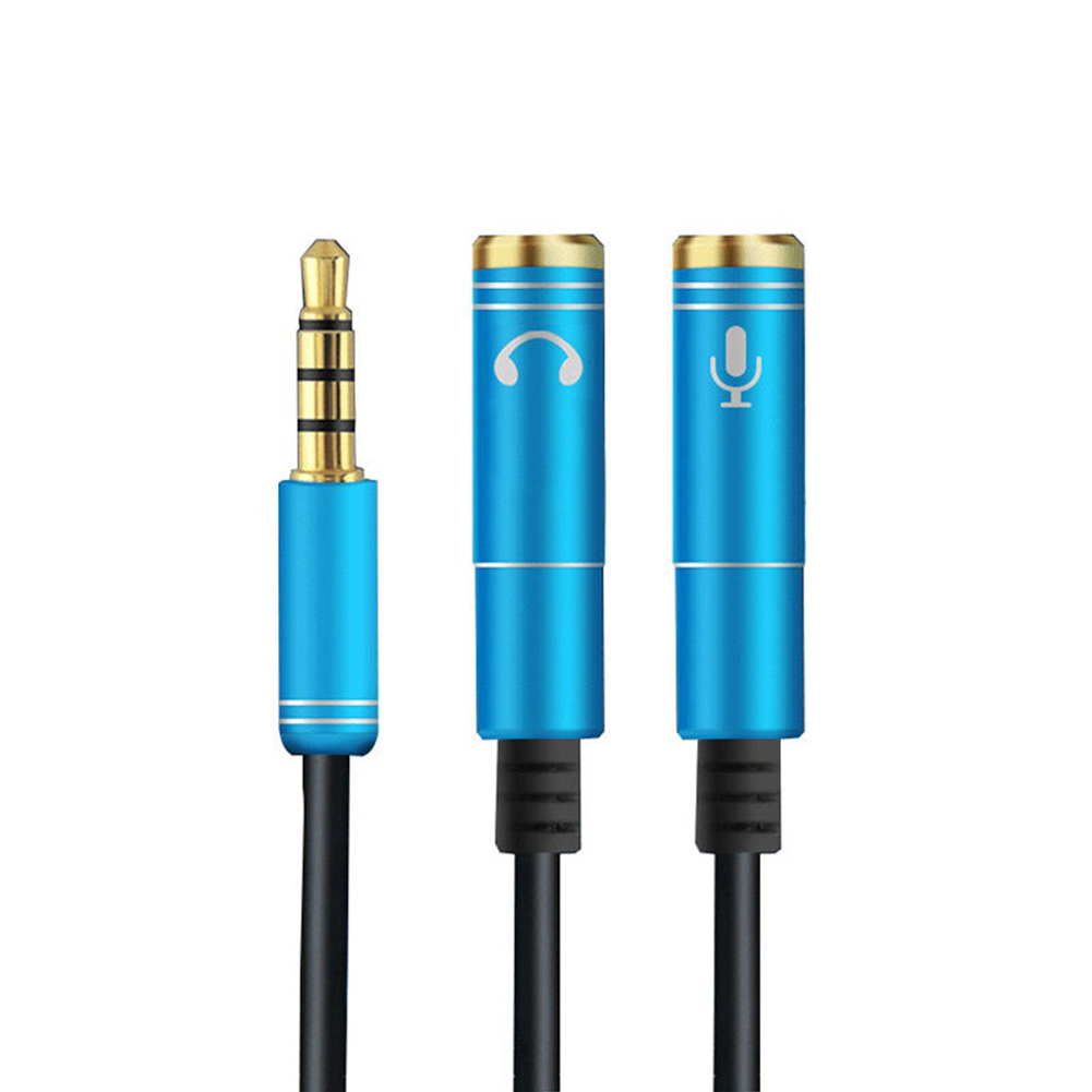 Headphone Splitter Cable, 2 in 1 3.5mm Extension Cable Audio Stereo Y Splitter (Hi-Fi Sound), 3.5mm Male to 2 Ports 3.5mm Female Headset Splitter for Apple, Samsung, Tablets & More, Blue - image 1 of 9