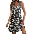 thumbnail image 1 of Vestidos de Verano con Cuello en V para Mujeres 2025 Casual con Bolsillos Boho Beach Camisetas Vestido Tanque Suelto, 1 of 7