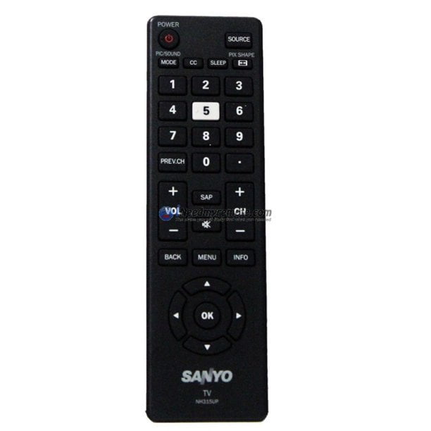 Genuine Sanyo NH315UP TV Remote Control (REFURBISHED) FW50D36F FW43D25F-B FW43D25F