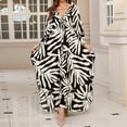 thumbnail image 2 of Riforla Sortie de Plage pour Femmes Grande Taille Robe Caftan Col en V Manches Chauve-Souris Imprimé Floral Sortie de Plage Ample Robe Soleil Noir Taille Unique, 2 of 7
