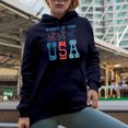 thumbnail image 2 of Party in the USA, 4th of July Gift, Navy Blue Hooded Sweatshirt or Hoodie, 2XL, 2 of 5
