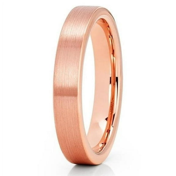 4mm - Rose Gold Tungsten Ring - Tungsten Wedding Band - Rose Gold Ring