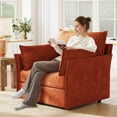 thumbnail image 4 of JULY'S SONG 24.5" Deep Seat Accent Chair, Modern Sofa Chairs in Living Room, Upholstered Oversized Chair with Detachable Cover & Removable Backrest, Terracotta, 4 of 9