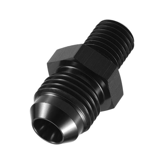 Unique Bargains Car Black 6AN Male to M10x1.25mm Male Fitting Adapter Flare Union Coupler Fuel Oil Line Hose End