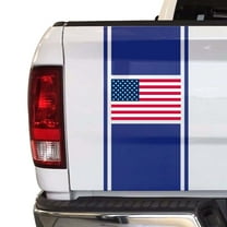 American USA Flag Racing Stripes Truck Tailgate Vinyl Decal Sticker Sport Lines Styling Straight Lines Compatible with Most Pickup Trucks Back Graphic Sporting (11" x 25", Cobalt Blue)