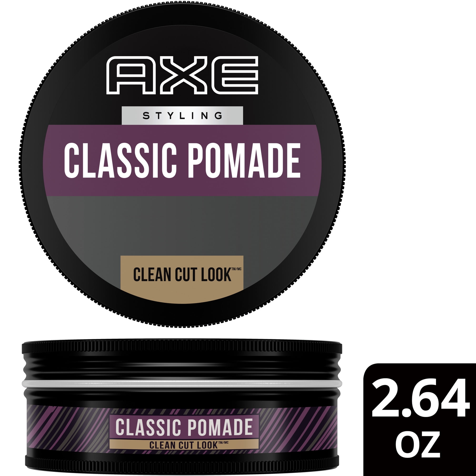 AXE Styling Pomade, Clean Cut Look Medium Hold High Shine for Short to Mid-Length Hair, 2.64 oz