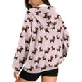 thumbnail image 2 of Renewold Christmas Dachshund Dog Pink Womens Hoodies Sweater Hooded Tops Oversized Sweatshirts Long Sleeve Drop Shoulder Jackets Pullover Tops Sweatshirts Fashion Streetwear Outfits Athletic, 4XL, 2 of 7
